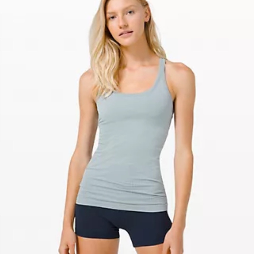 Lululemon Ebb to Street Tank Top - size 8 - Blue Cast